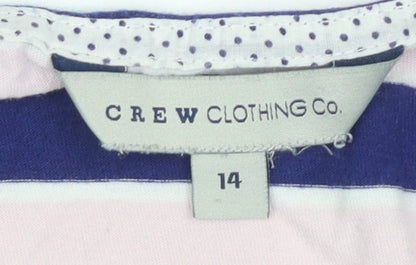 Womens UK Size 14 Crew Clothing Co. Multicoloured Basic T-Shirt