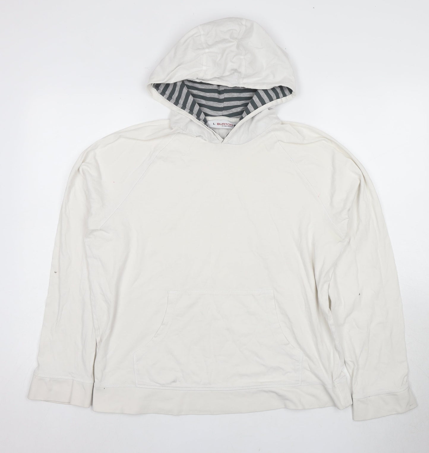 Mens UK Size L Burton White Pullover Hoodie