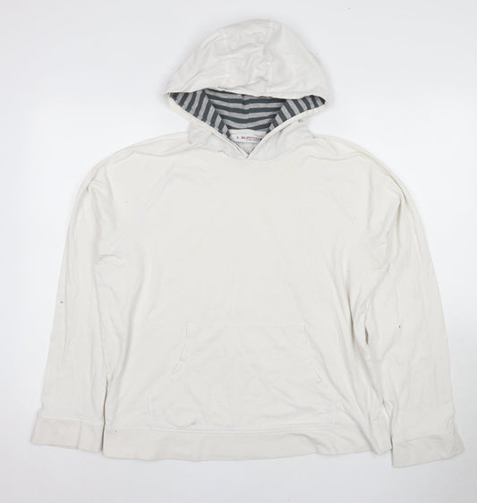 Mens UK Size L Burton White Pullover Hoodie