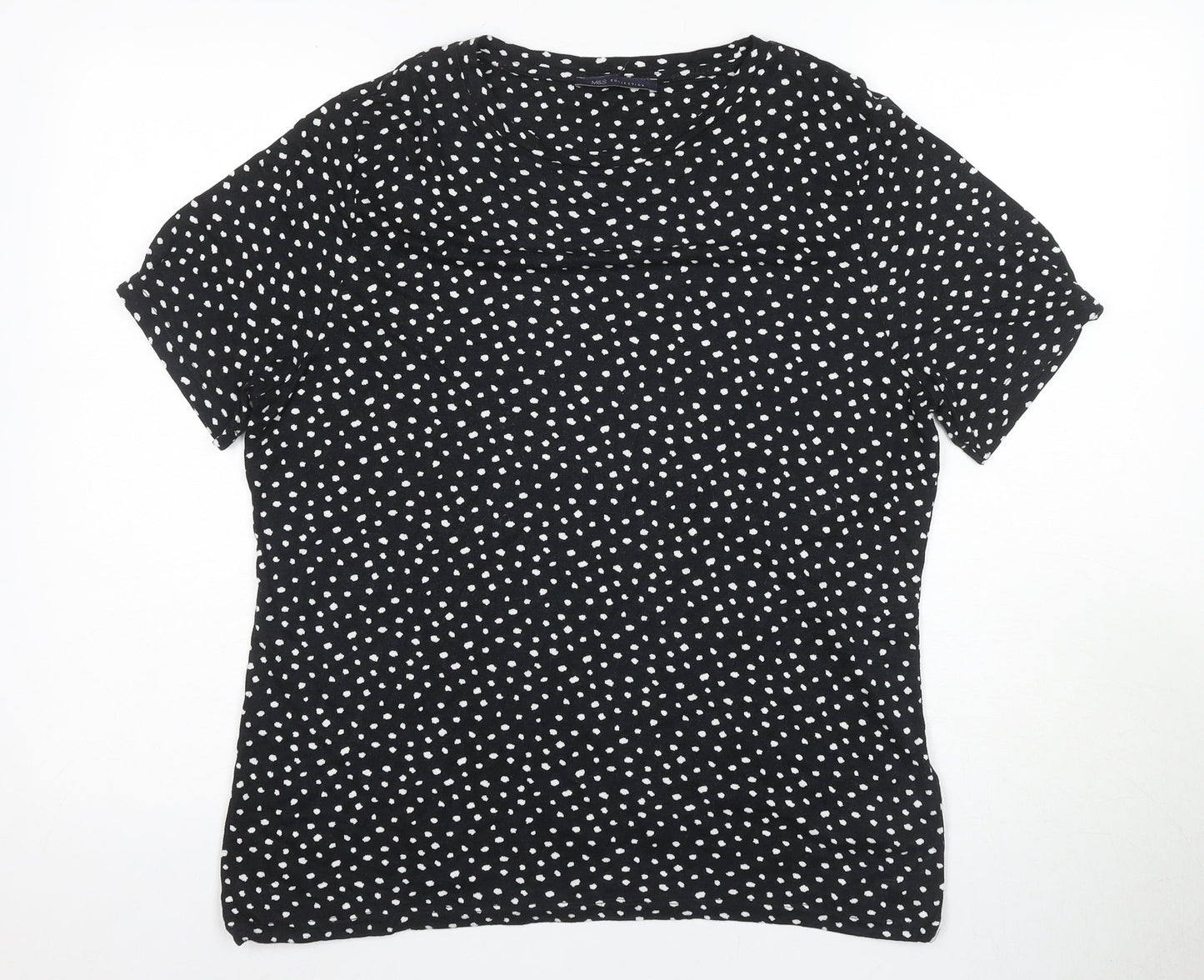 Womens UK Size 18 Marks and Spencer Black Basic T-Shirt
