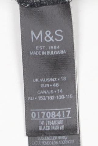 Womens UK Size 18 Marks and Spencer Black Basic T-Shirt