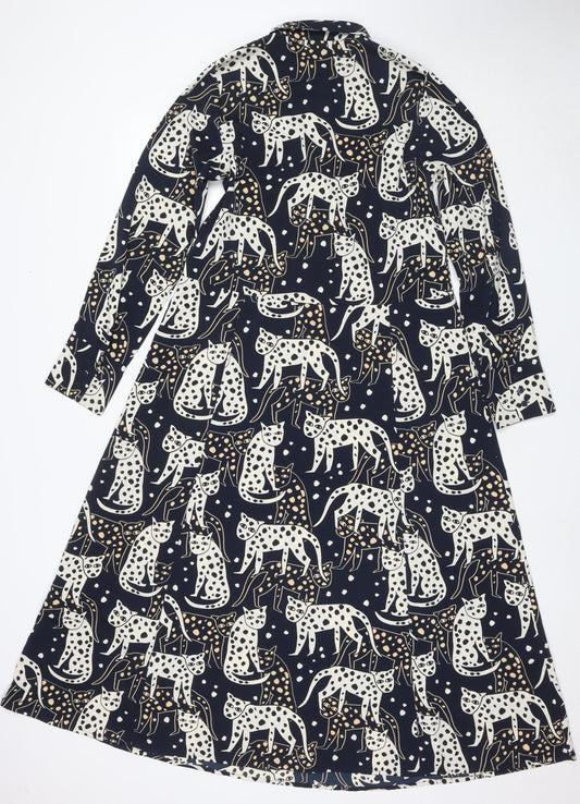 Monki Women's XS Animal Print Midi A-Line Dress