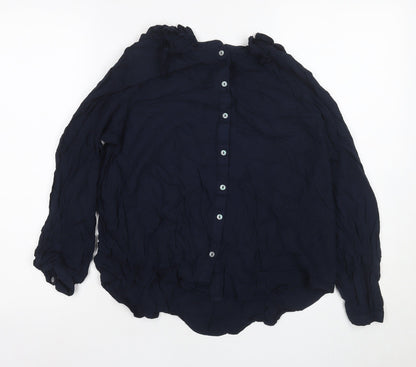 Womens UK Size 12 NEXT Blue Basic Button-Up