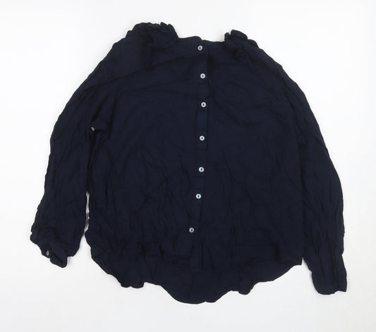 Womens UK Size 12 NEXT Blue Basic Button-Up