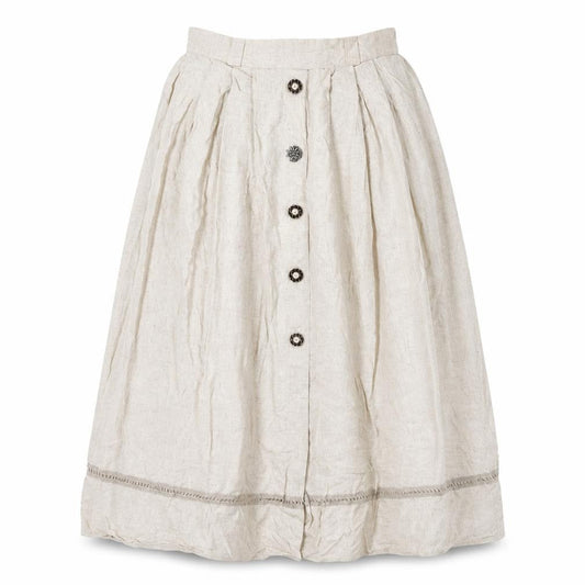 Ricany Women's Beige Pleated Midi Skirt Size 12