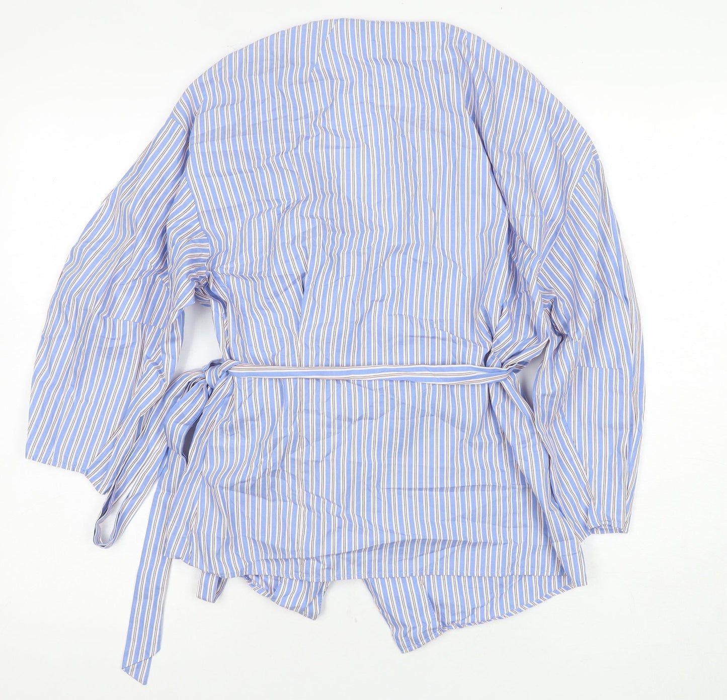 Womens UK Size 6 Zara Blue Wrap Blouse
