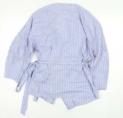 Womens UK Size 6 Zara Blue Wrap Blouse