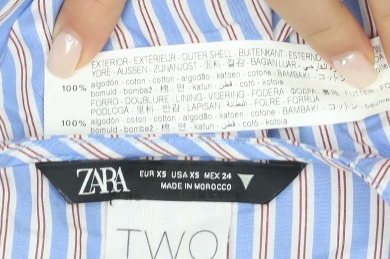 Womens UK Size 6 Zara Blue Wrap Blouse
