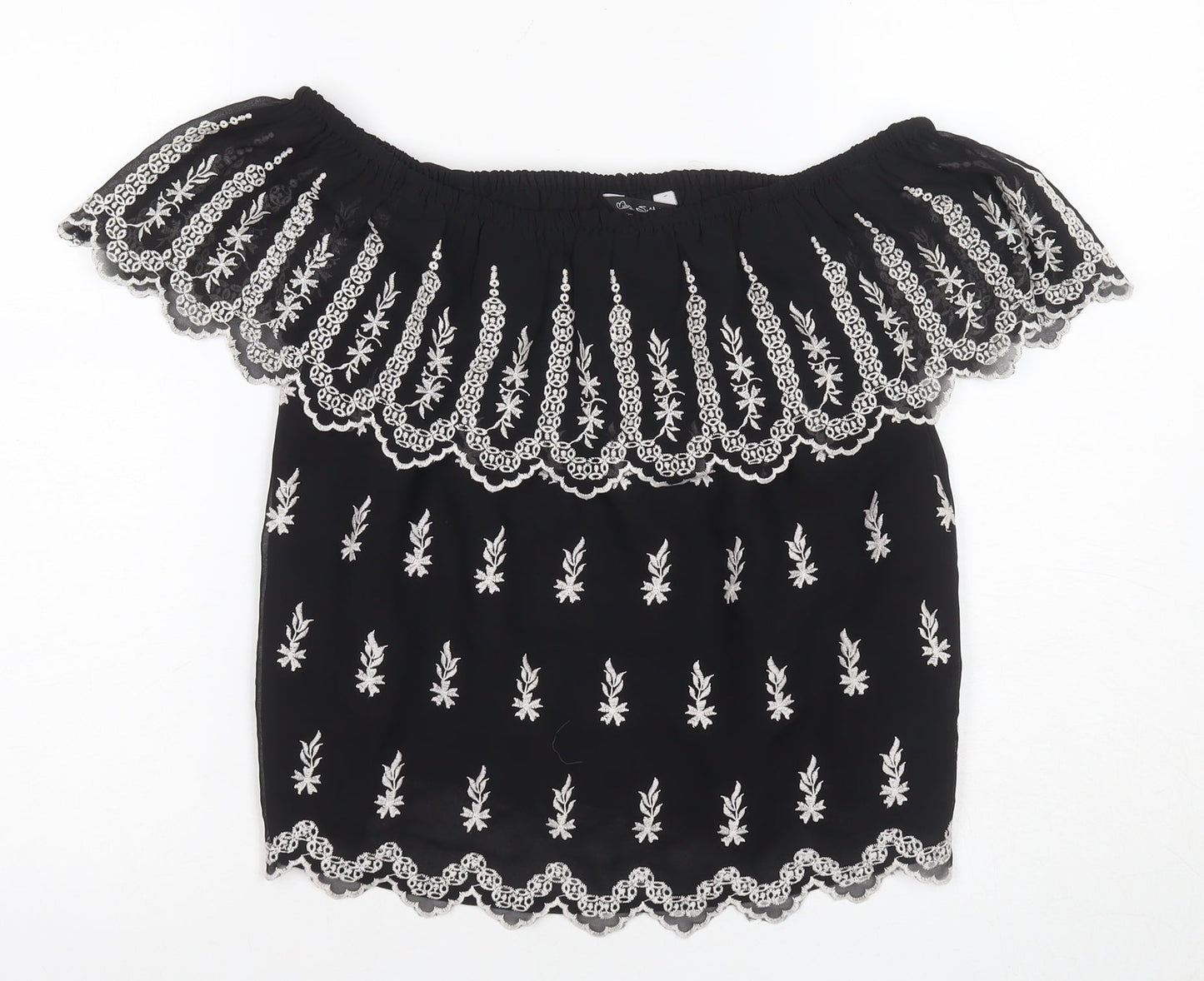 Womens UK Size 6 River Island Black Off the Shoulder Blouse