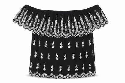 Womens UK Size 6 River Island Black Off the Shoulder Blouse