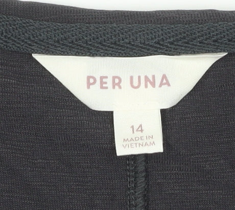 Per Una Women's Black T-Shirt Size 14 Casual Basic