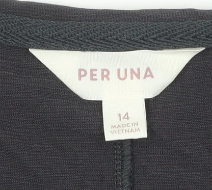 Per Una Women's Black T-Shirt Size 14 Casual Basic
