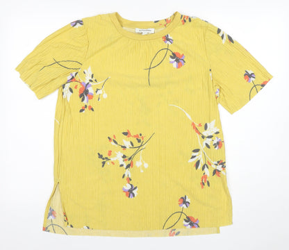 Womens UK Size 12 Marks and Spencer Yellow Basic T-Shirt