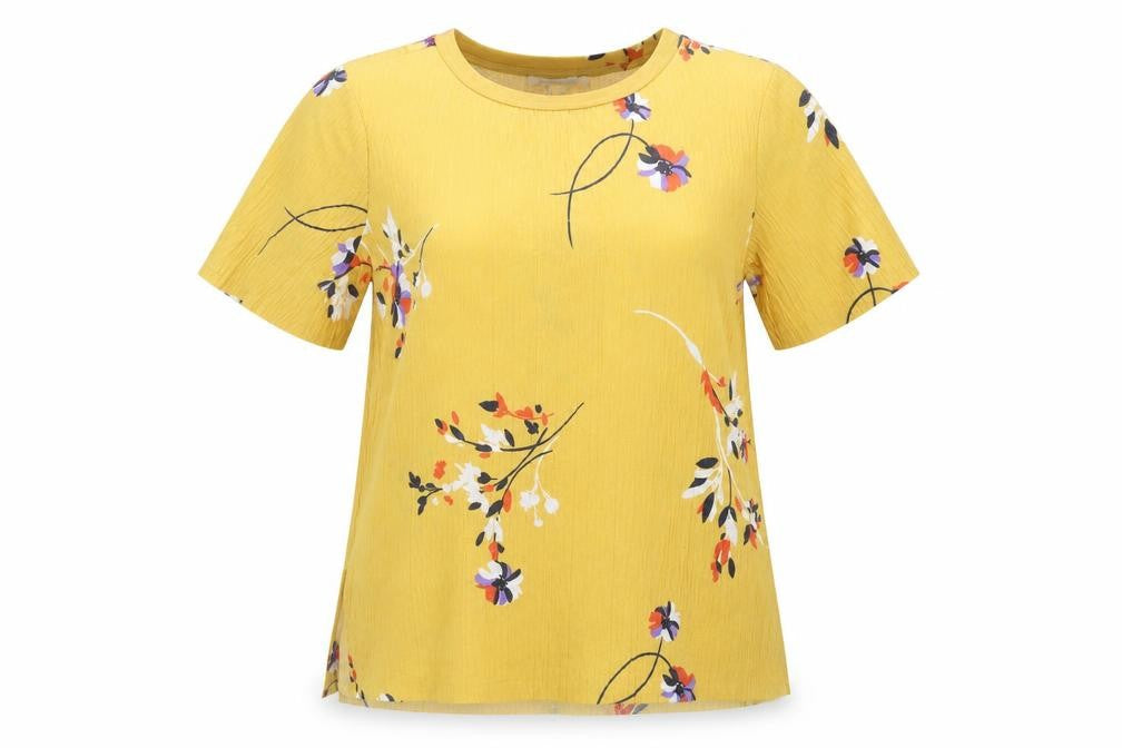 Womens UK Size 12 Marks and Spencer Yellow Basic T-Shirt