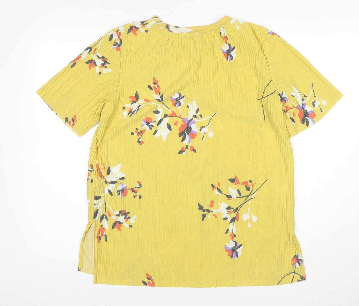Womens UK Size 12 Marks and Spencer Yellow Basic T-Shirt