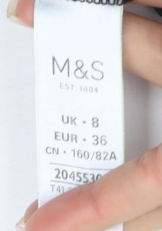 Womens UK Size 8 Marks and Spencer Black  T-Shirt