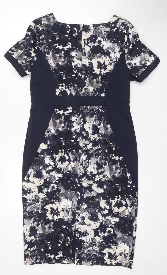 Marks and Spencer Women's Blue Floral Pencil Dress Size 14