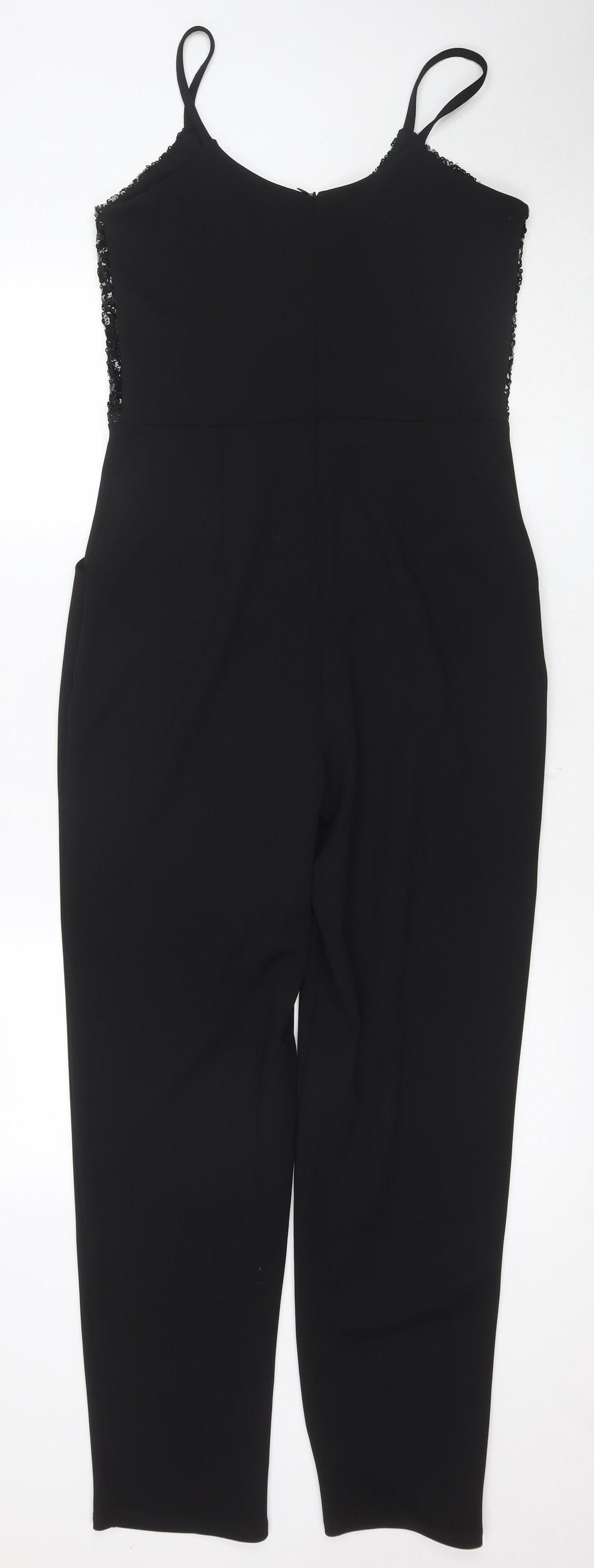 Scarlett B Women's Black Sequin Party Jumpsuit, Size 10