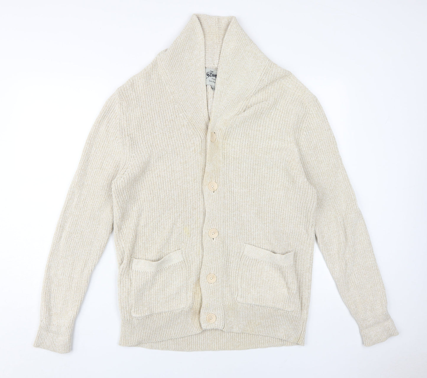 The Stronghold Men's Beige L Cotton Cardigan