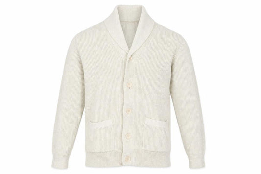 The Stronghold Men's Beige L Cotton Cardigan