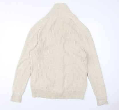 The Stronghold Men's Beige L Cotton Cardigan