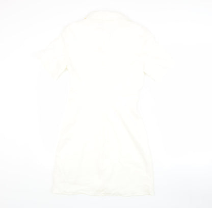 Zara Women's Ivory Short Sleeve Dress