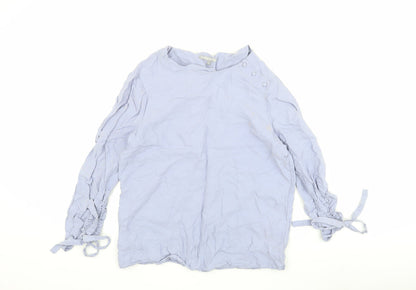 Womens UK Size 8 Oliver Bonas Blue Basic Blouse