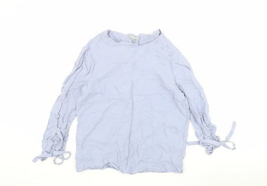 Womens UK Size 8 Oliver Bonas Blue Basic Blouse