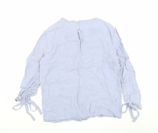 Womens UK Size 8 Oliver Bonas Blue Basic Blouse