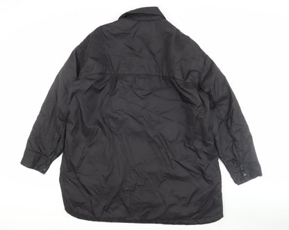 Zara Men's Black Puffer Jacket M Snap Closure Casual