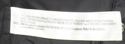 Zara Men's Black Puffer Jacket M Snap Closure Casual