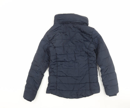Dorothy Perkins Women's Blue Puffer Jacket Size 8 Winter Hooded
