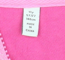 Joules Girls Pink Star Sweatshirt, 146, Full Zip, Lined, Hooded