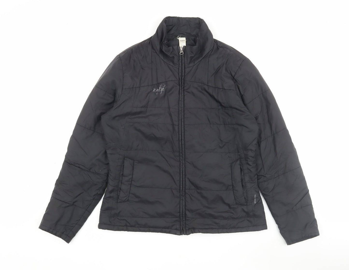 Womens UK Size 14 DECATHLON Black Puffer Jacket