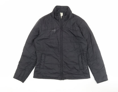 Womens UK Size 14 DECATHLON Black Puffer Jacket