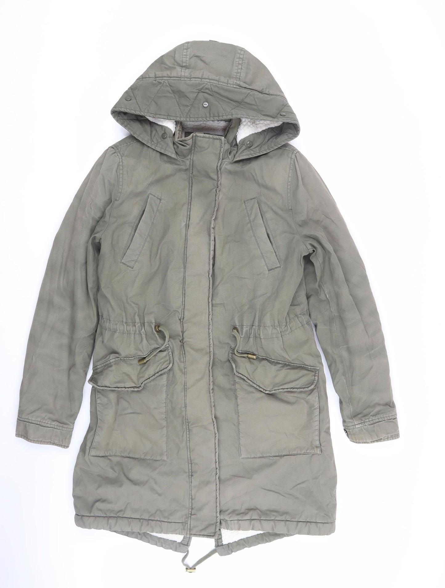 Womens UK Size 10 Marks and Spencer Green Parka Coat
