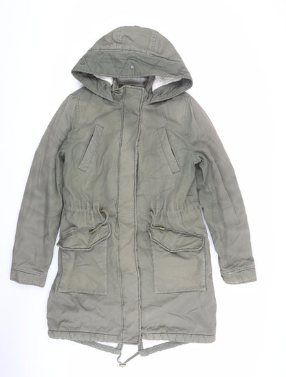 Womens UK Size 10 Marks and Spencer Green Parka Coat