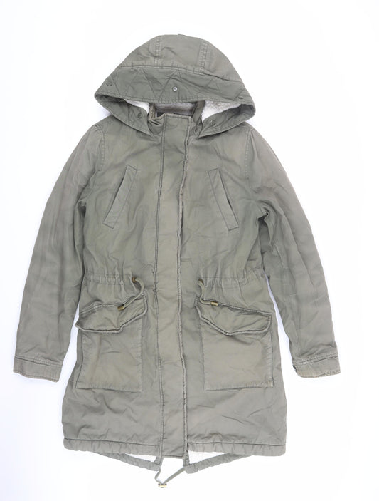 Womens UK Size 10 Marks and Spencer Green Parka Coat
