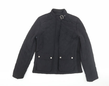 Womens UK Size 12 Mango Black Quilted Coat