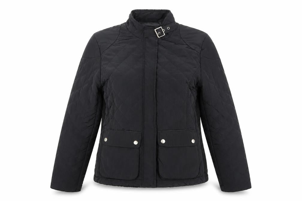 Womens UK Size 12 Mango Black Quilted Coat