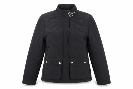 Womens UK Size 12 Mango Black Quilted Coat