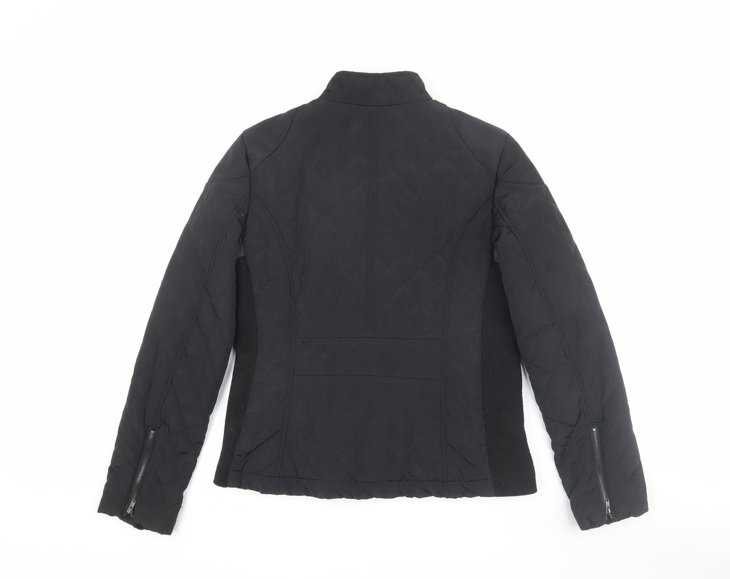 Womens UK Size 12 Mango Black Quilted Coat