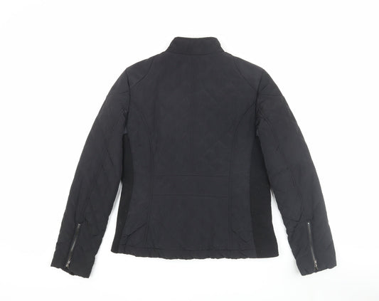 Womens UK Size 12 Mango Black Quilted Coat