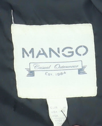Womens UK Size 12 Mango Black Quilted Coat
