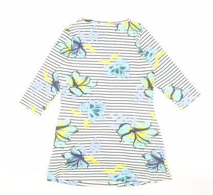 Weird Fish Women's Multicoloured Floral Shift Dress Size 10