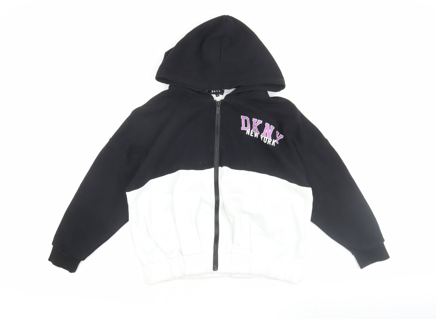 DKNY Women's Black Full Zip Hoodie Size 10