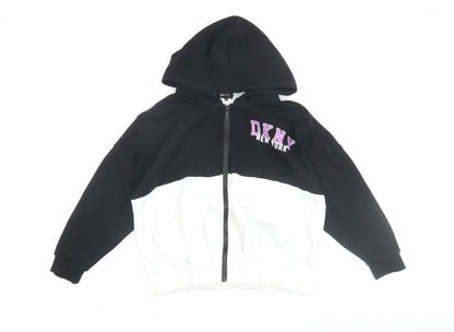 DKNY Women's Black Full Zip Hoodie Size 10