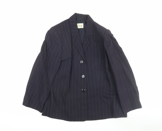 Viyella Women's Black Pinstripe Suit Jacket, Size 14