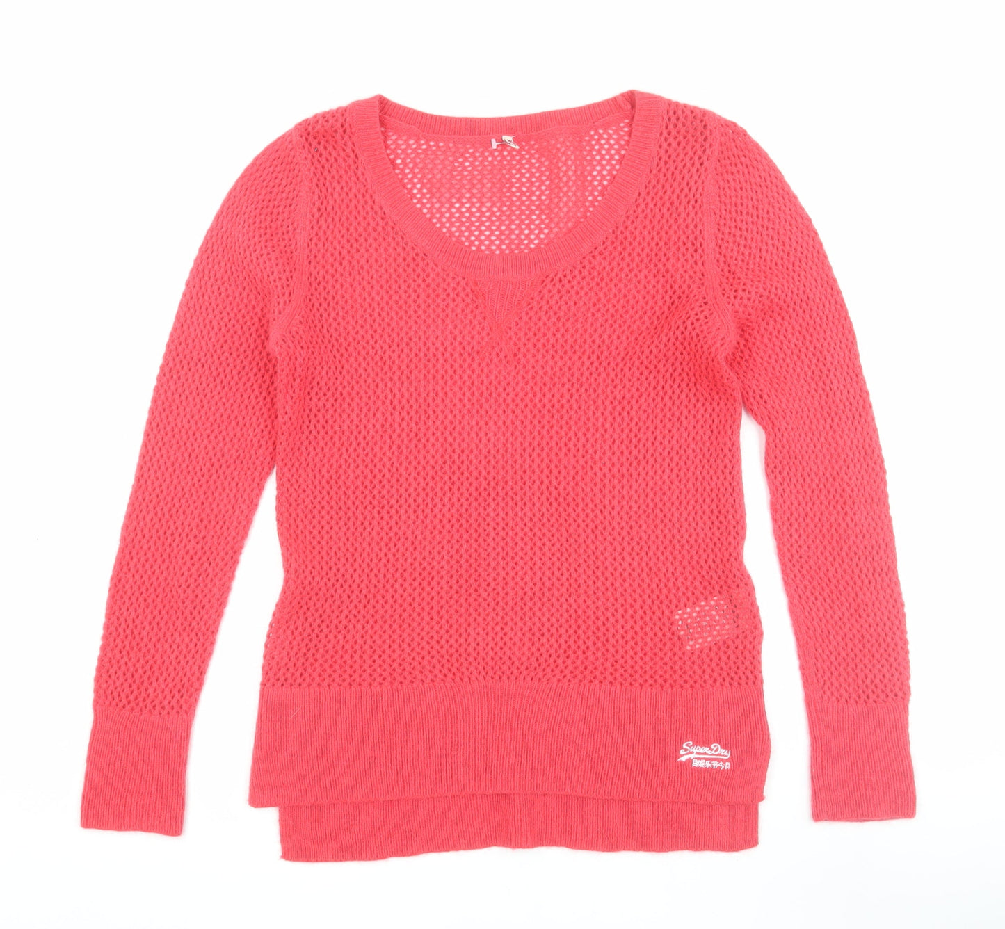 Womens UK Size XS Superdry Pink Pullover Jumper