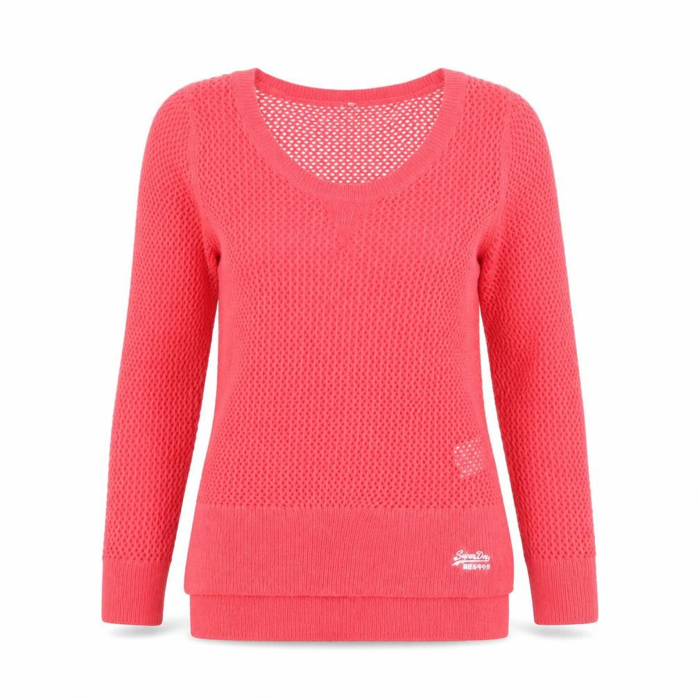 Womens UK Size XS Superdry Pink Pullover Jumper